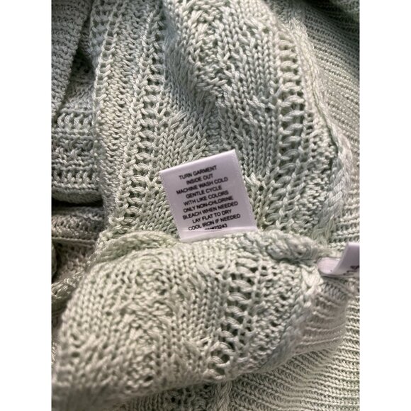 NY & Co Ladies Medium Tunic Sweater Open Weave Light Green Lightweight Pullover - Picture 7 of 7